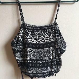 Aztec woven crop top